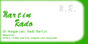 martin rado business card